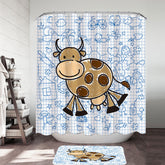 Adorable Kids Drawing of a Cow Shower Curtain