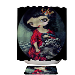 Alice Fairytale Painting Looking Glass Red Queen Shower Curtain