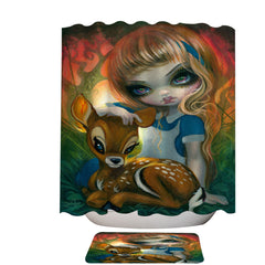 Alice and the Fawn Deer Shower Curtain