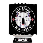 All Panic No Disco Funny Cat Quote Shower Curtain