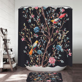 Art Painting Flowering Bird Tree Shower Curtain