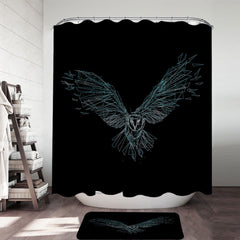 Artistic Flying Owl Drawing Shower Curtain
