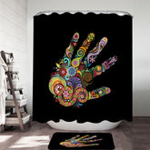 Artistic Multi Colored Hand Shower Curtain