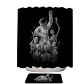 Astronaut Skeleton Scaping Hell Shower Curtain