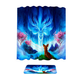 Animal Fantasy Art Wisdom Lake Fox Shower Curtain