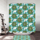 A Pattern of World Map and Compass Shower Curtain