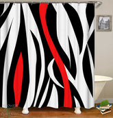 Artistic Red Black White Shower Curtain