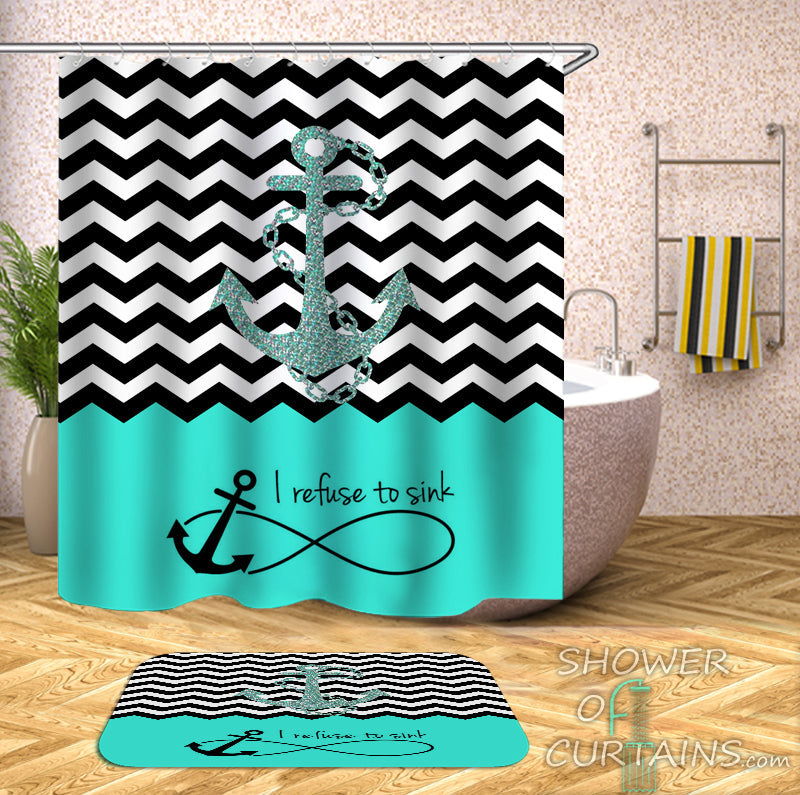 Anchor 'Refuse To Sink' Shower Curtain