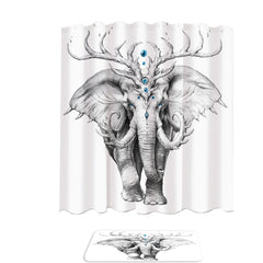 Animal Drawing Elephant Soul Shower Curtain