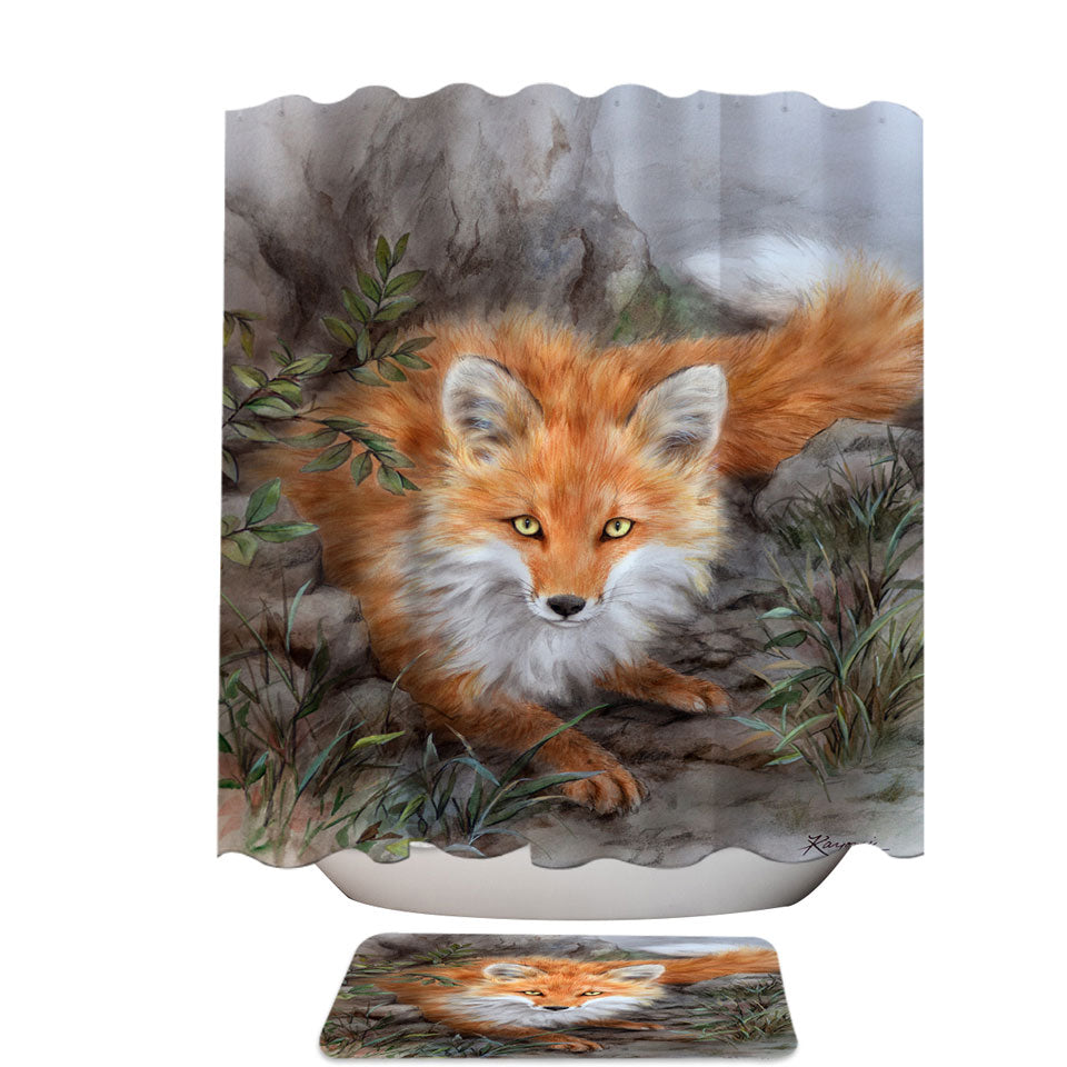 Art Painting Autumn Fox in the Wild Shower Curtain
