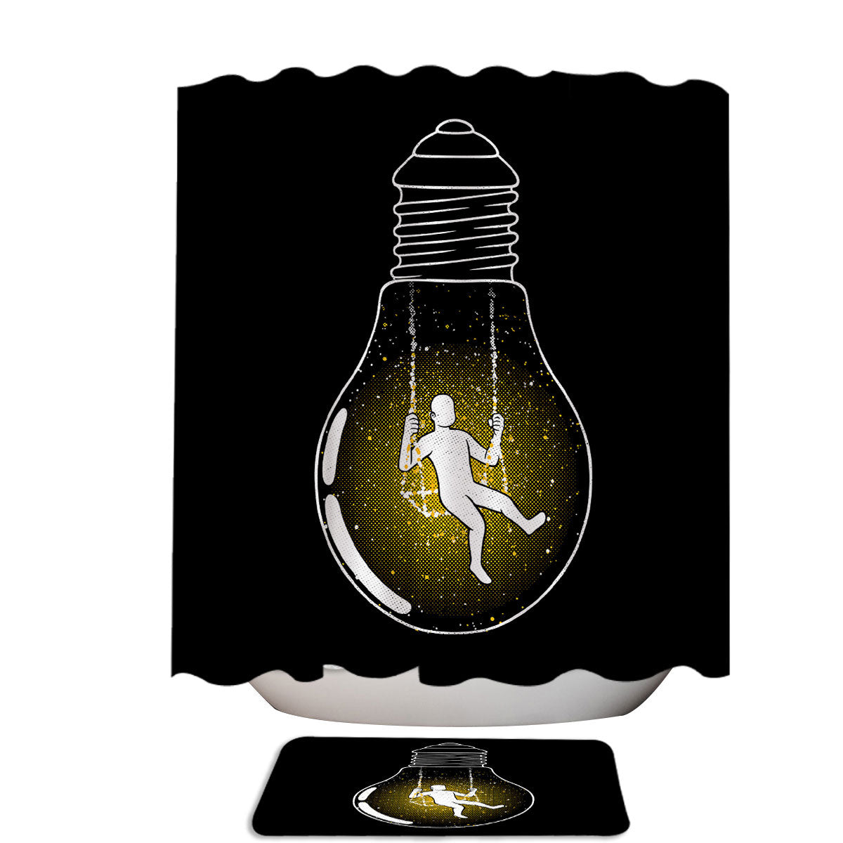 Artistic Bulb Age of Enlightenment Shower Curtain