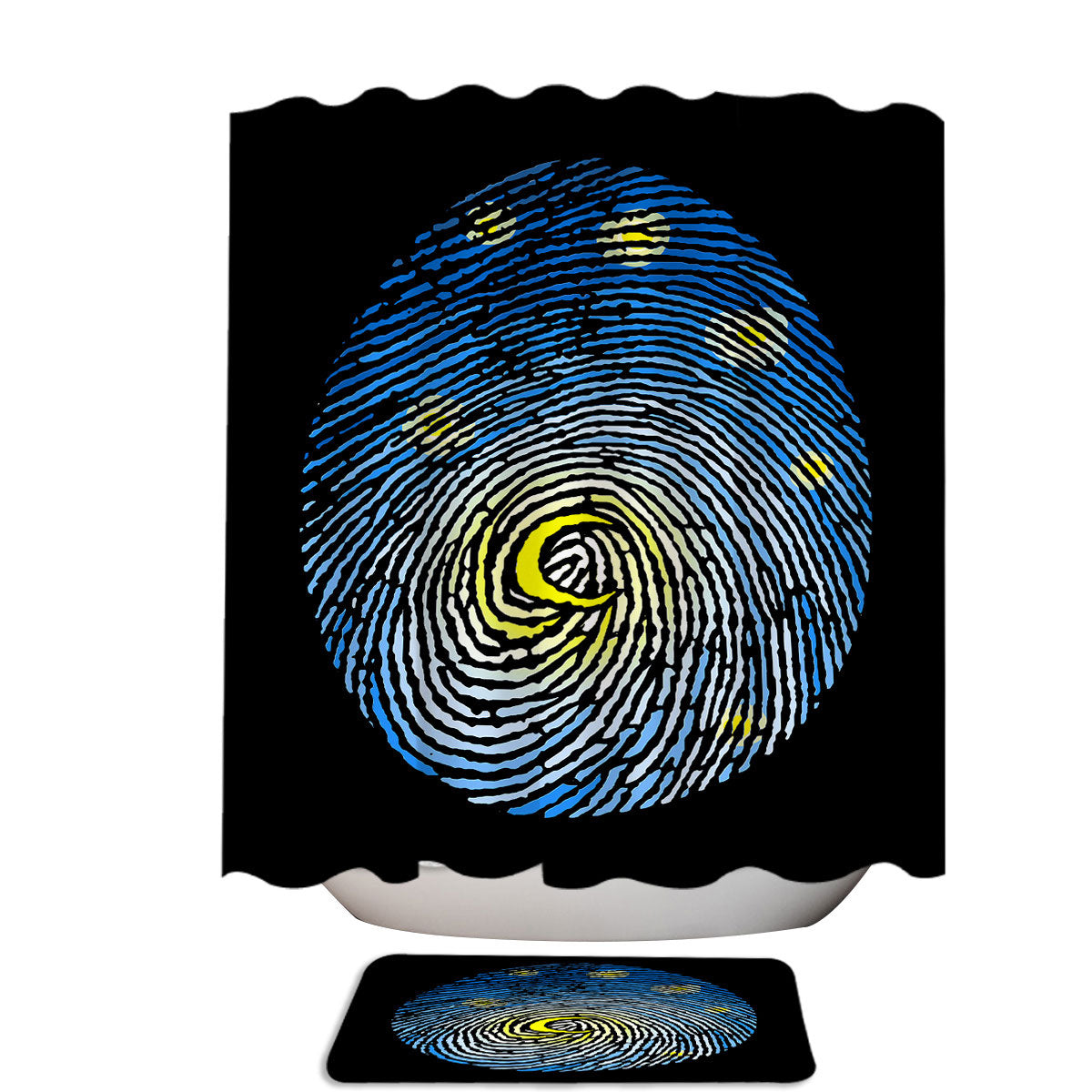 Artistic Nature Aurora Fingerprint Shower Curtain