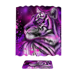 Artwork Neon Purple Pink Tiger Shower Curtain