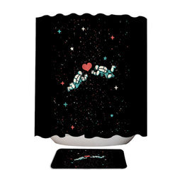 Astronaut Love Floating in Space Shower Curtain