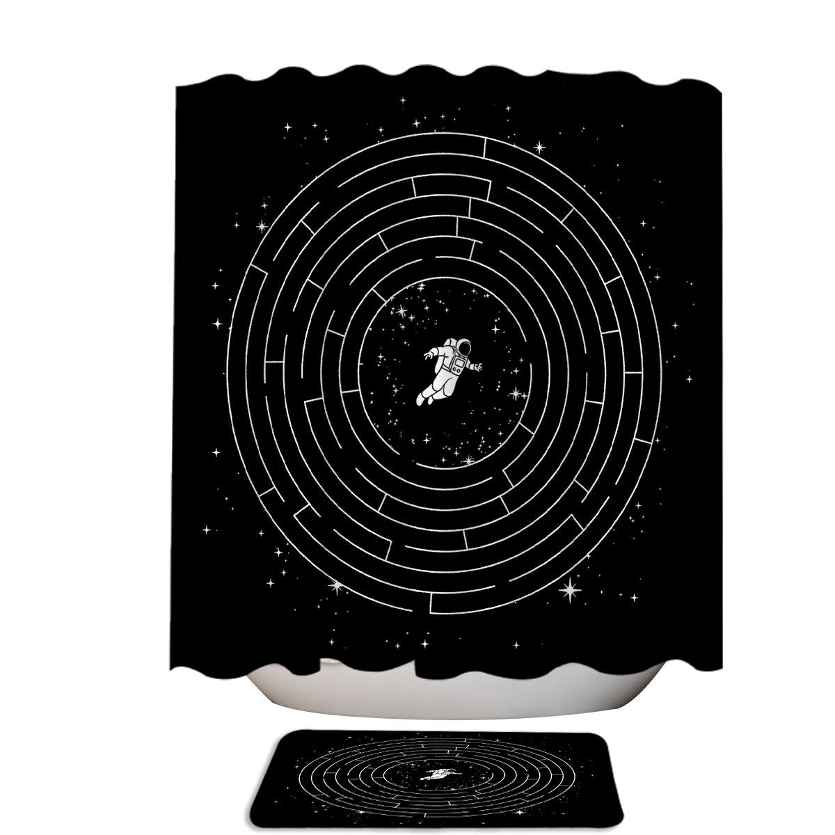 Astronaut Maze Adventure Labyrinth Exploration Shower Curtain