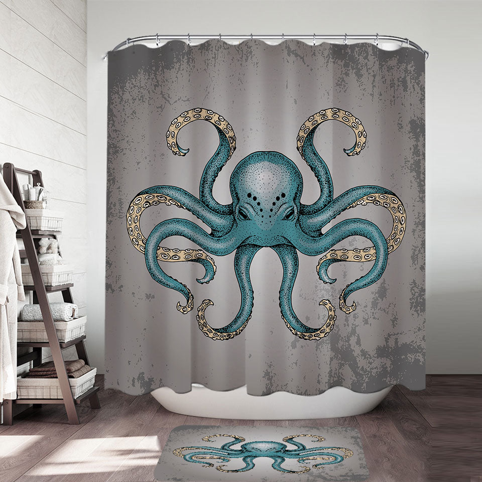 Angry Octopus Shower Curtain