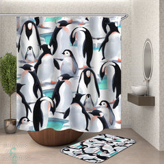 Art Painting Penguins Shower Curtain